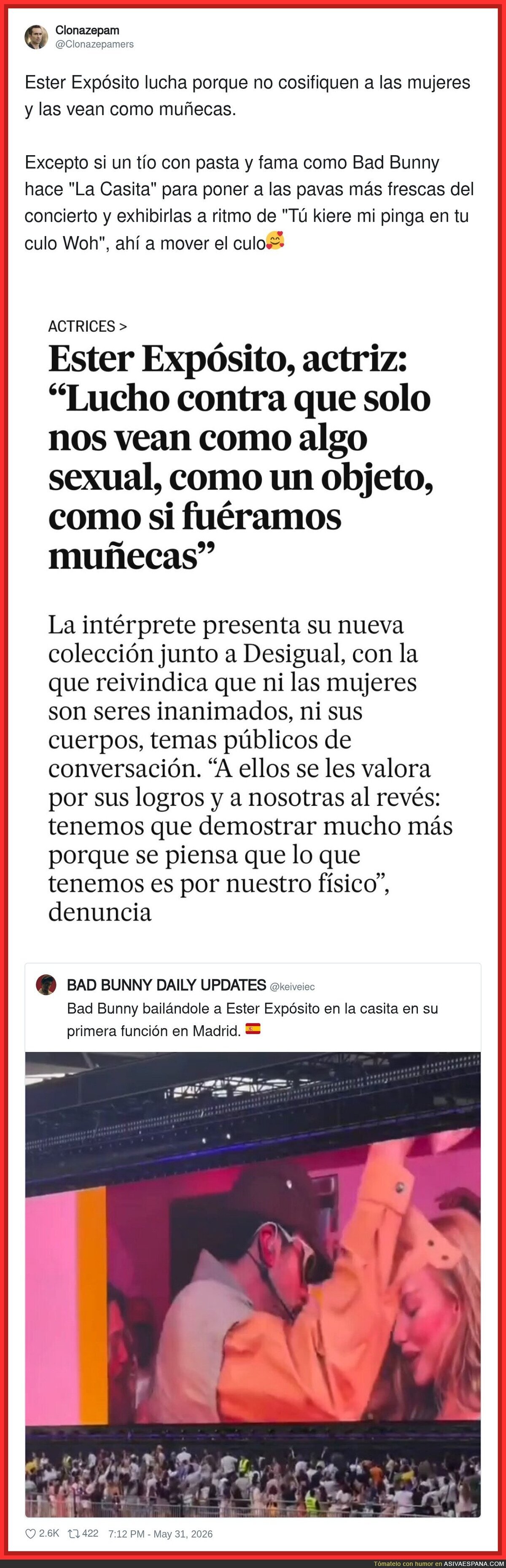 Lucho contra la sexualización pero mira que bailoteo me monto en la pantalla gigante