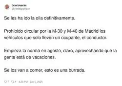 Implementar una norma en agosto es como pedir educaci&oacute;n en Twitter, vamos sobrados