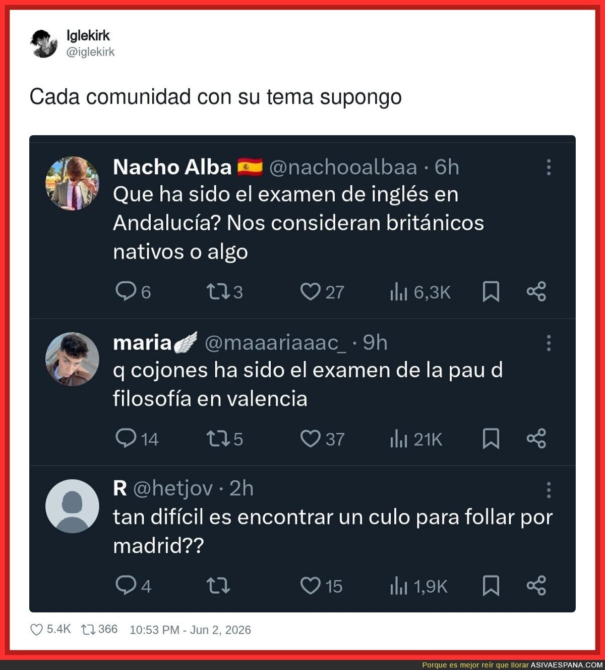 Twitter es literalmente cada comunidad invent&aacute;ndose sus propias dificultades