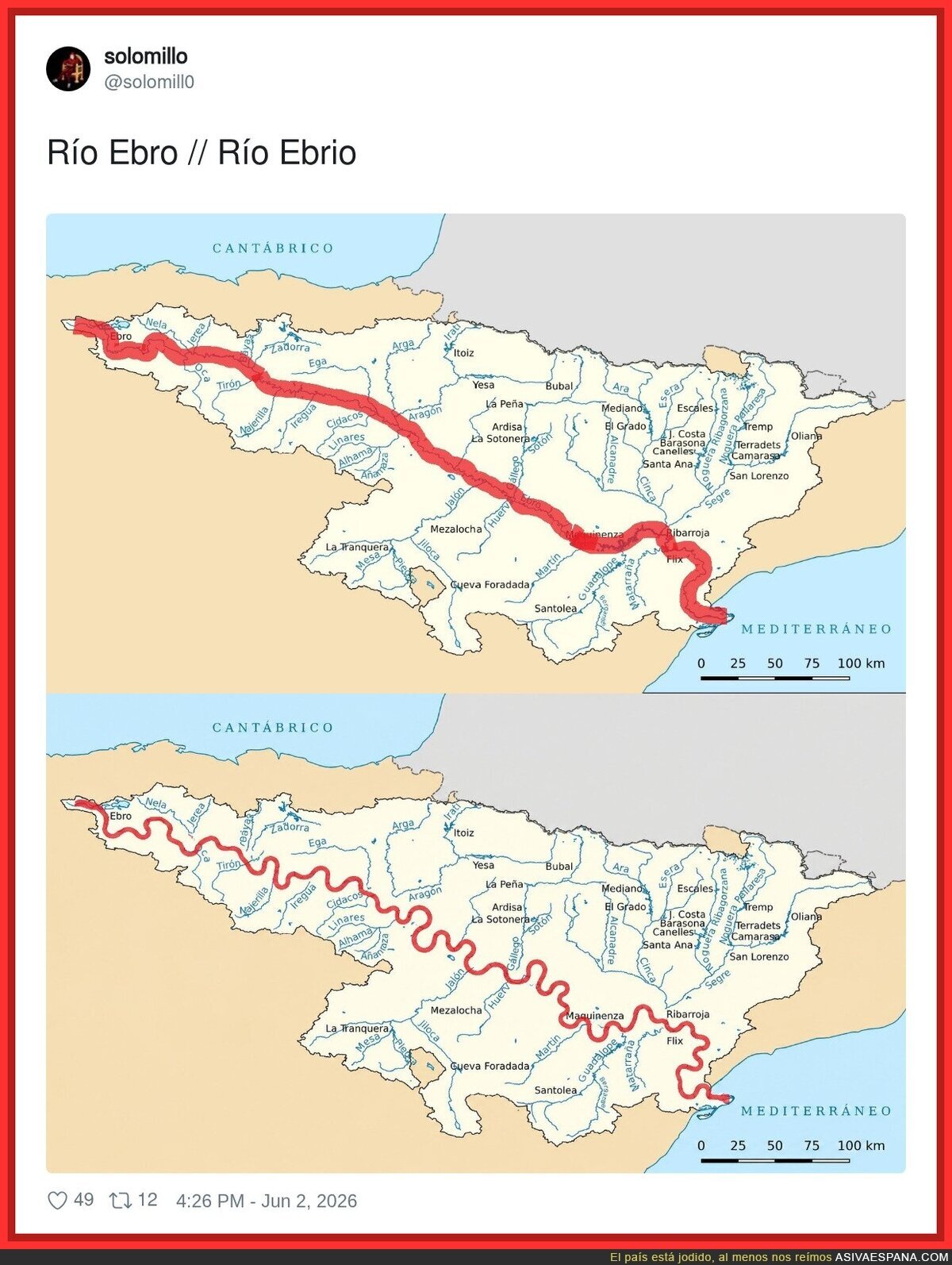 Cuando le dices al GPS que evite autopistas