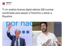 326 cuentas coordinadas para apoyar a Florentino: b&aacute;sicamente lo mismo que cuando tu colega te dice que tiene "contactos"