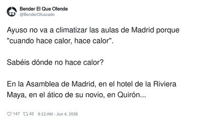 El tema es que sois pobres, y los pobres ten&eacute;is que pasar calor