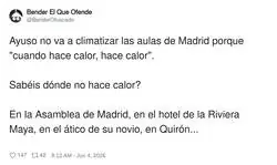 El tema es que sois pobres, y los pobres ten&eacute;is que pasar calor