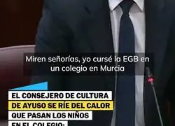 El consejero de Cultura de Ayuso se r&iacute;e del calor que pasan los ni&ntilde;os en el colegio: &ldquo;Es fuente de inspiraci&oacute;n&rdquo;