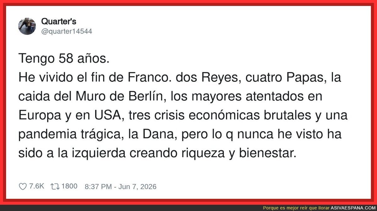 A la izquierda: creando pobreza desde 1975