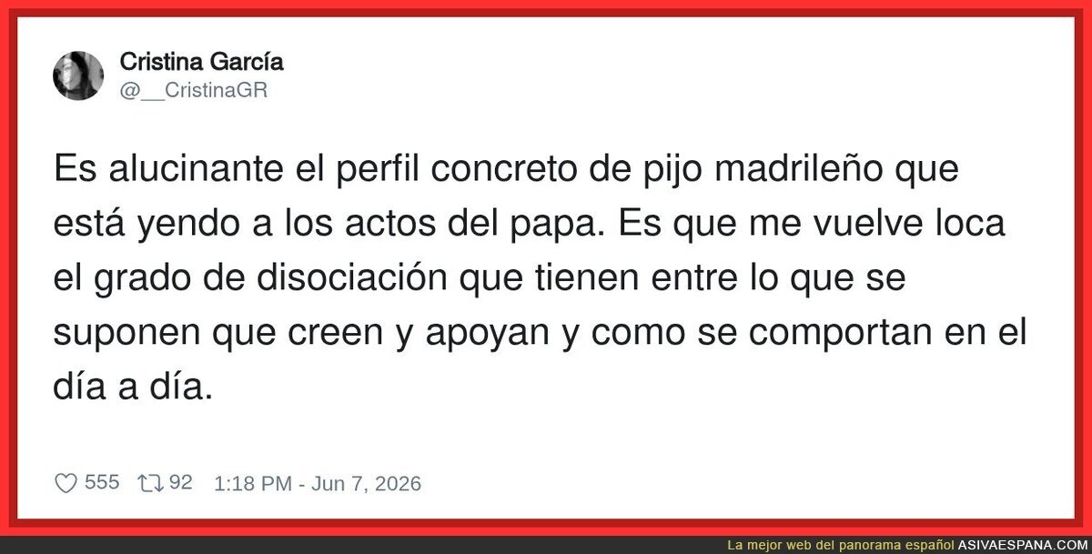 Todo el a&ntilde;o siendo unos cabrones y ahora en primera fila para ver al Papa
