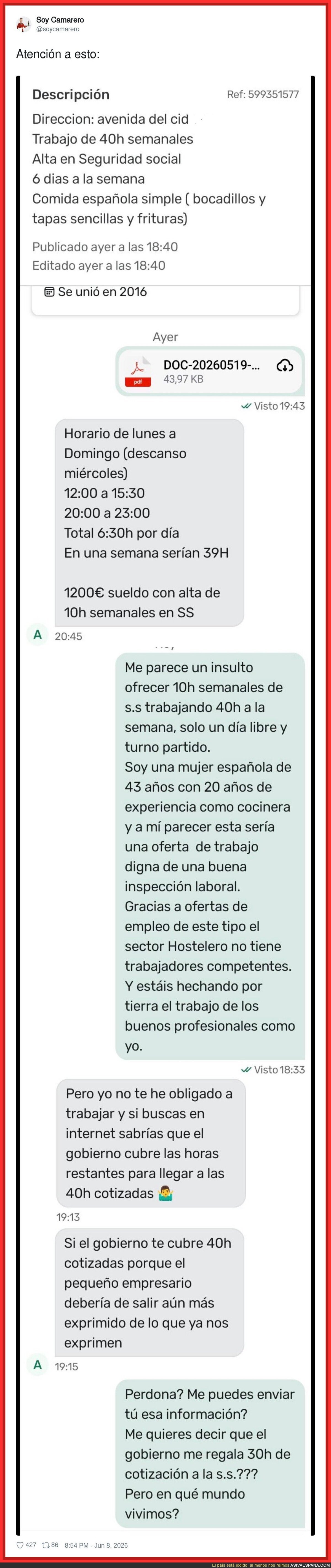 Ofertas de empleo donde te piden 40 horas a la semana pero el sueldo es de pr&aacute;cticas de 2005