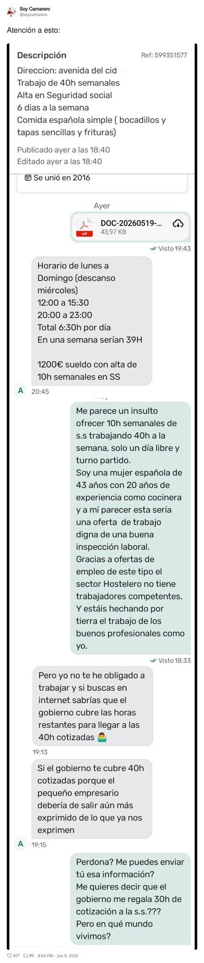 Ofertas de empleo donde te piden 40 horas a la semana pero el sueldo es de pr&aacute;cticas de 2005
