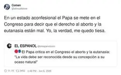 Estado aconfesional: pero el Papa viene a echarte la charla igualmente