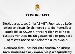 Este comunicado del Ayuntamiento de Fuentes de Le&oacute;n no es de co&ntilde;a ni es fake. Poco nos pasa