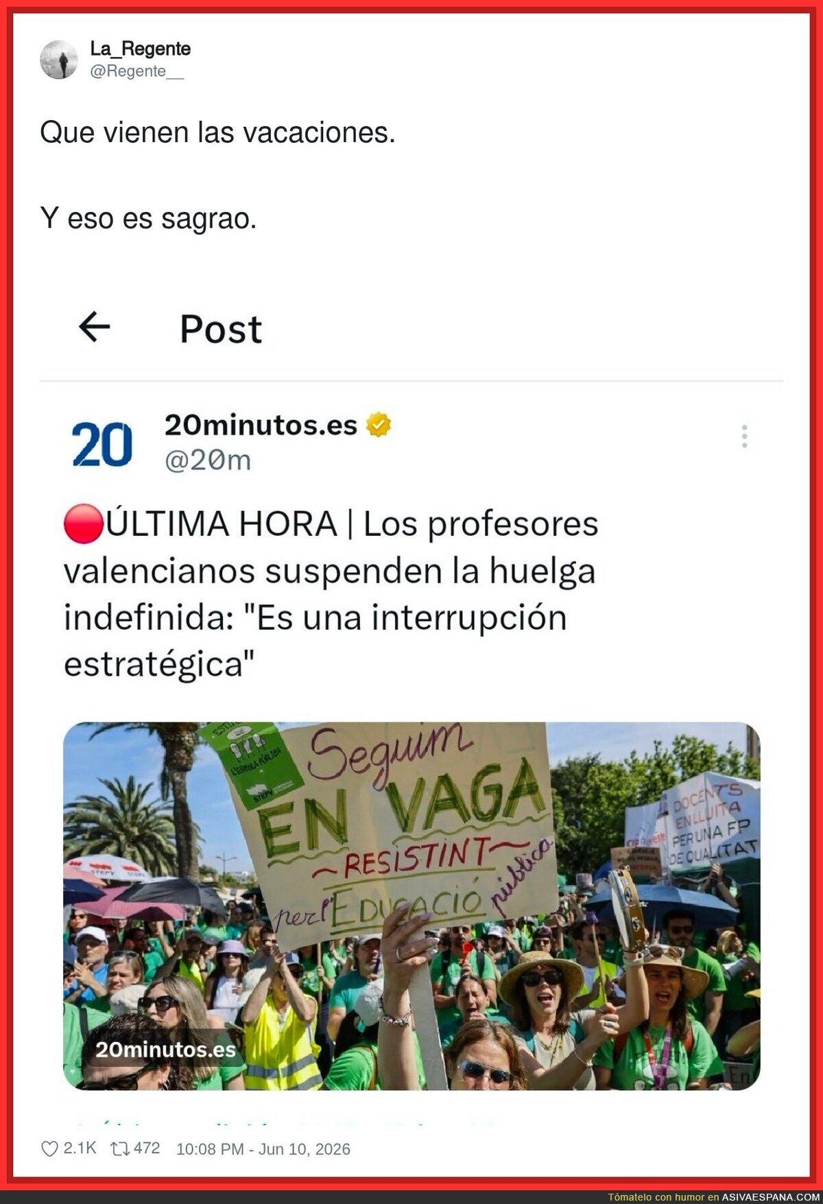Vienen las vacaciones y los profes: 'es una interrupci&oacute;n estrat&eacute;gica', t&iacute;o, que me voy a la playa