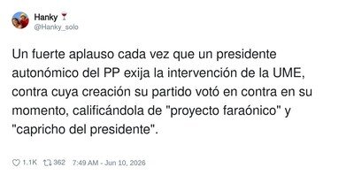 La coherencia pol&iacute;tica espa&ntilde;ola en su m&aacute;xima expresi&oacute;n