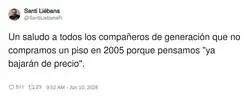 Brindis por los que ahora pagan 1000 euros de alquiler en un tugurio