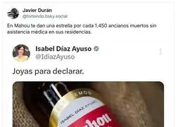 En la cabeza de Ayuso se ve&iacute;a espectacular promocionar a Mahou y atacar a Zapatero, hasta que los twiteros la ponen en su sitio