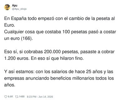 La peseta era un robo, el euro es un asalto a mano armada y nosotros somos los rehenes