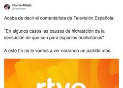 Cuando un comentarista de RTVE dice una barbaridad y luego desaparece del prime time