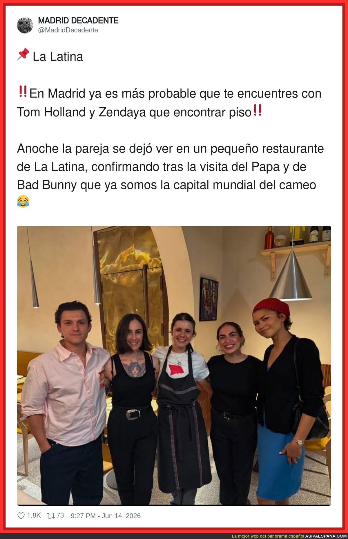 Madrid es tan exclusivo que hasta el Papa viene a comer a La Latina, pero nosotros seguimos sin piso