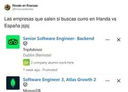 Las empresas que salen si buscas curro en Irlanda vs Espa&ntilde;a