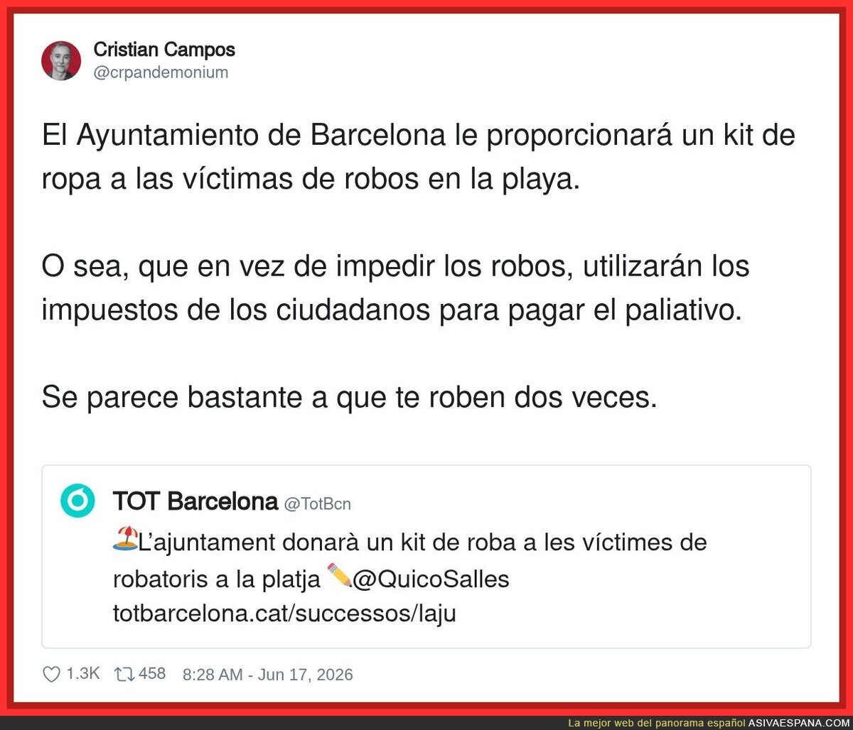 Roban dos veces: una en la playa y otra en la declaraci&oacute;n de la renta
