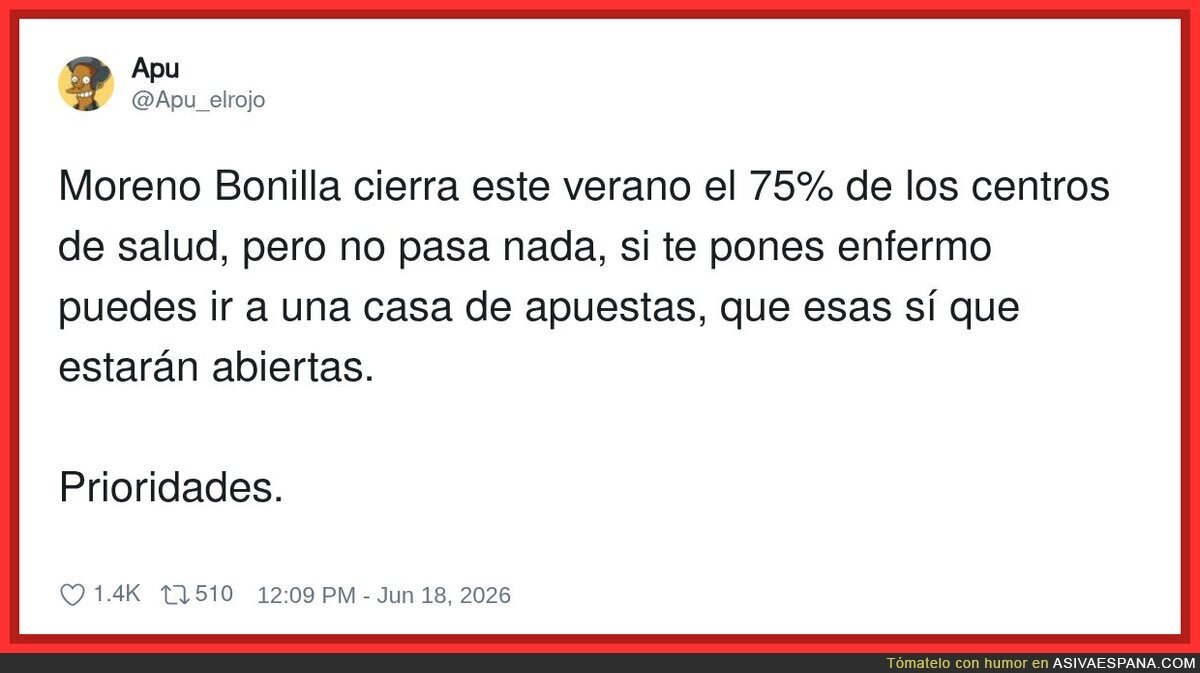 Las prioridades de este pa&iacute;s son acojonantes