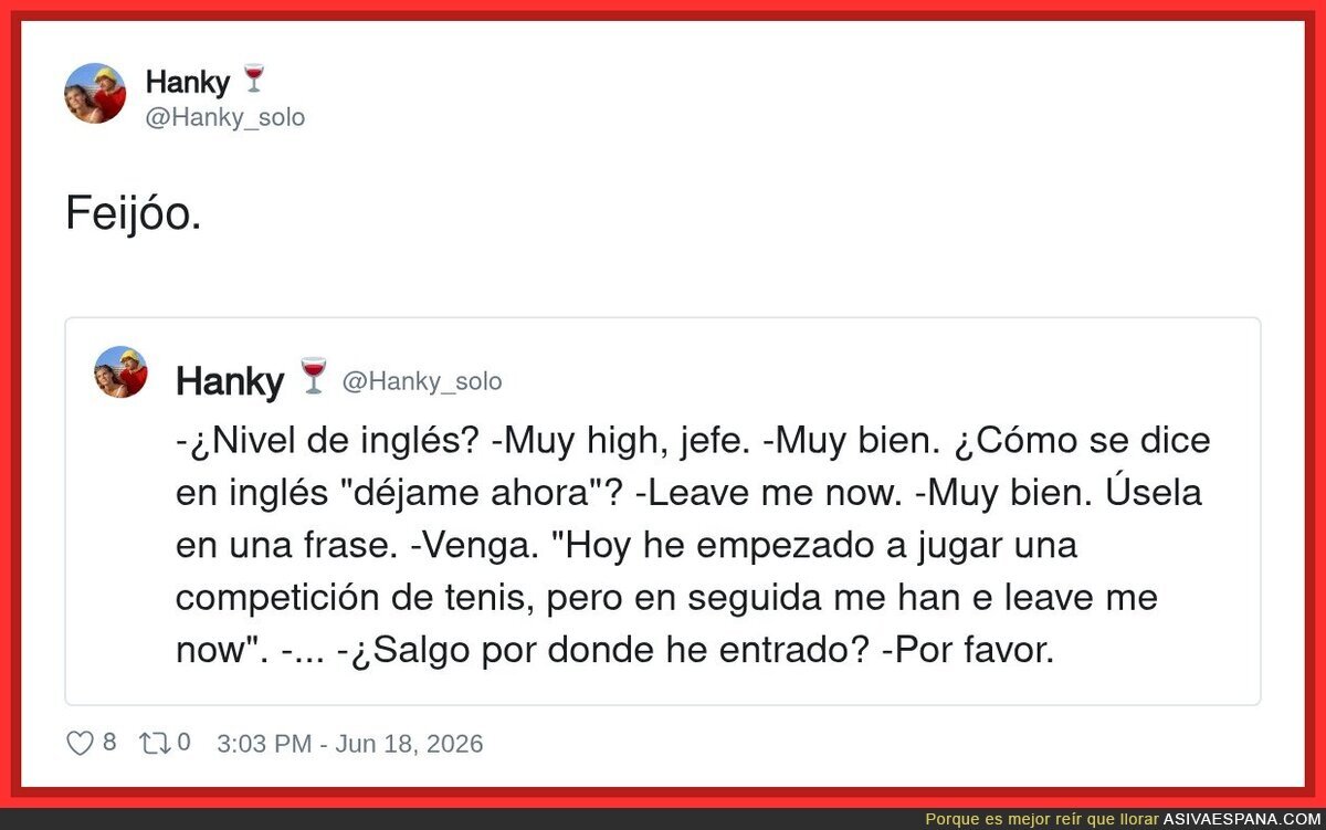 Cuando intentas impresionar con ingl&eacute;s