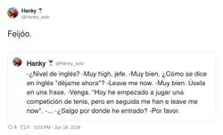 Cuando intentas impresionar con ingl&eacute;s