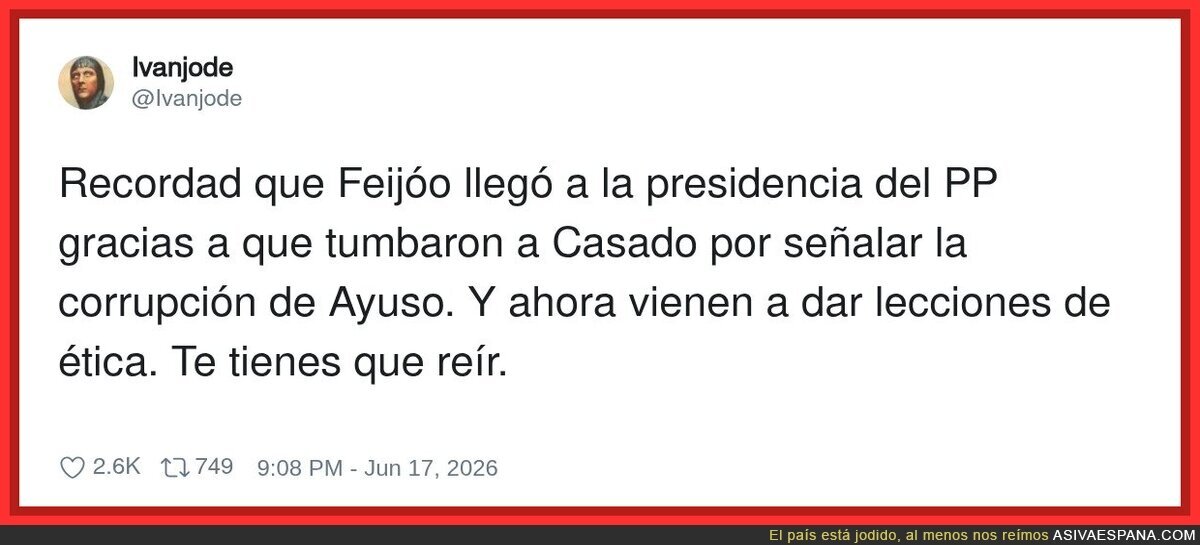 Vaya, que el PP descubri&oacute; la &eacute;tica justo cuando les toc&oacute; perder, qu&eacute; casualidad