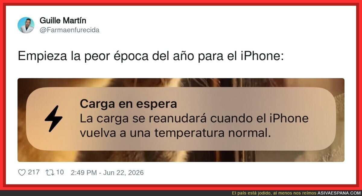 Apple explicando por qu&eacute; tu iPhone se niega a vivir en verano como si fuera un acto de rebeld&iacute;a