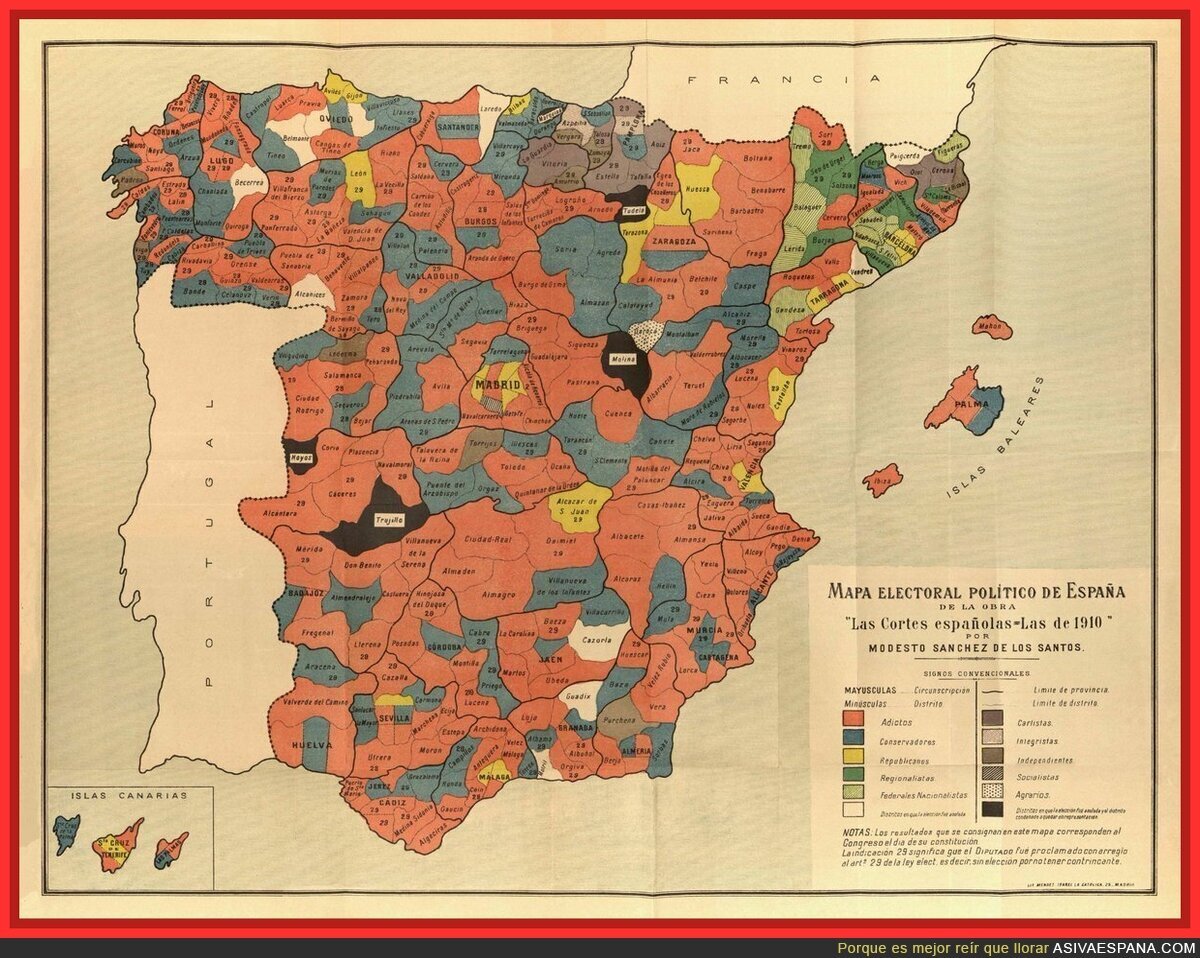 Acabo de encontrar se este mapa de Espa&ntilde;a con la divisi&oacute;n territorial de 1910