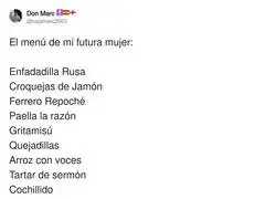 El men&uacute; tradicional de la mujer espa&ntilde;ola