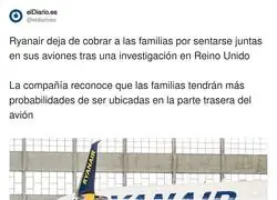 Ryanair: "Gratis el asiento, pero te cobro por respirar cerca del ala"