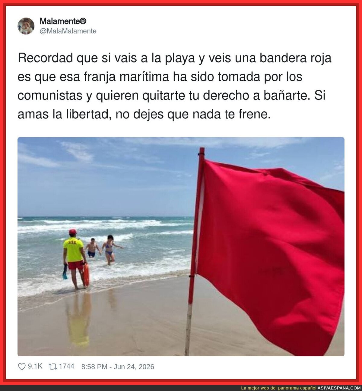 Voy a la playa a ba&ntilde;arme tranquilamente y me encuentro con la tercera Guerra Mundial en bandera