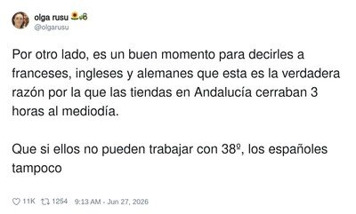 Los espa&ntilde;oles: "&iquest;38 grados? Pfft, eso es primavera temprana"