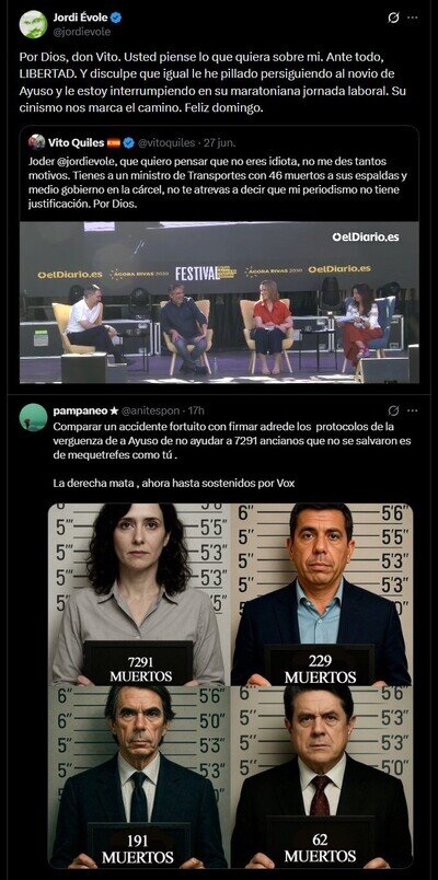 Antol&oacute;gica contestaci&oacute;n de Jordi &Eacute;vole a los insultos de Vito Quiles