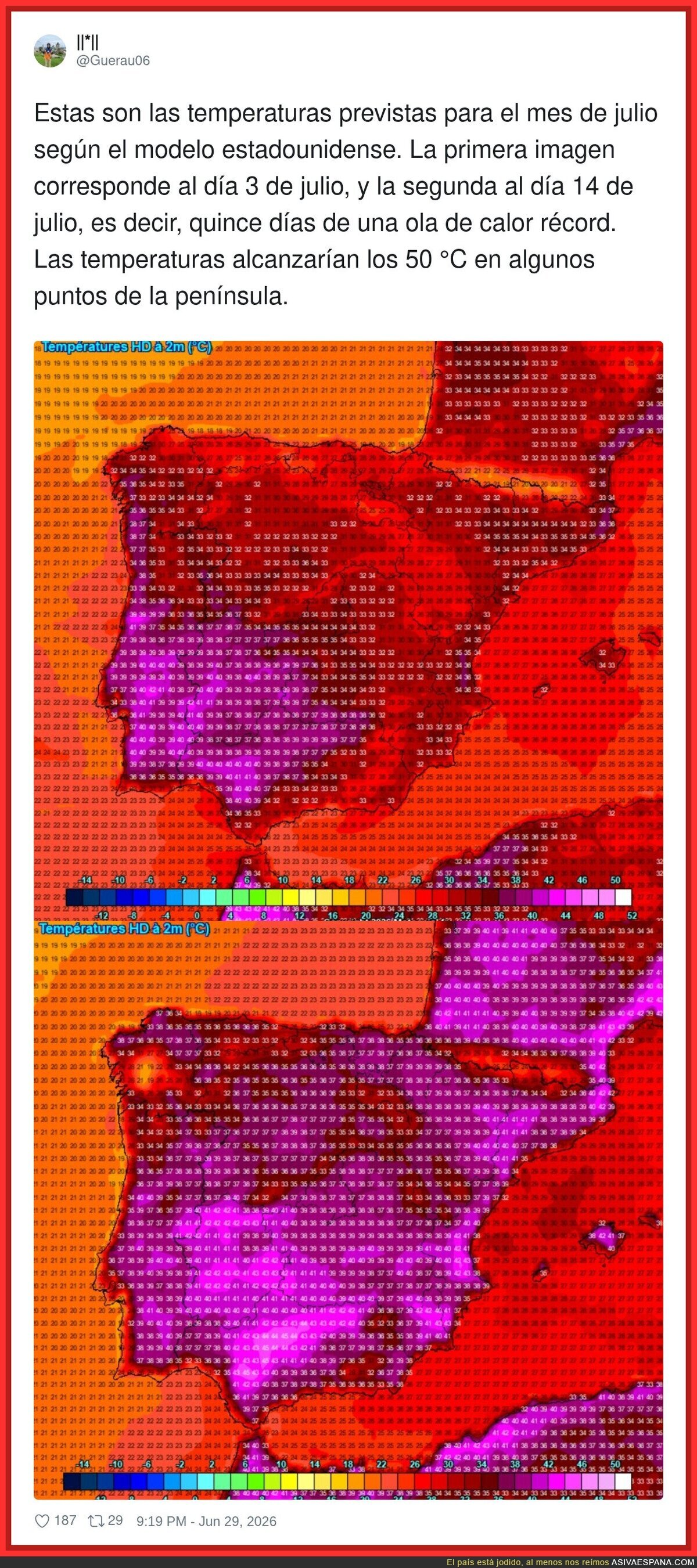 España en julio: donde hasta los mapas se ponen rojos de vergüenza