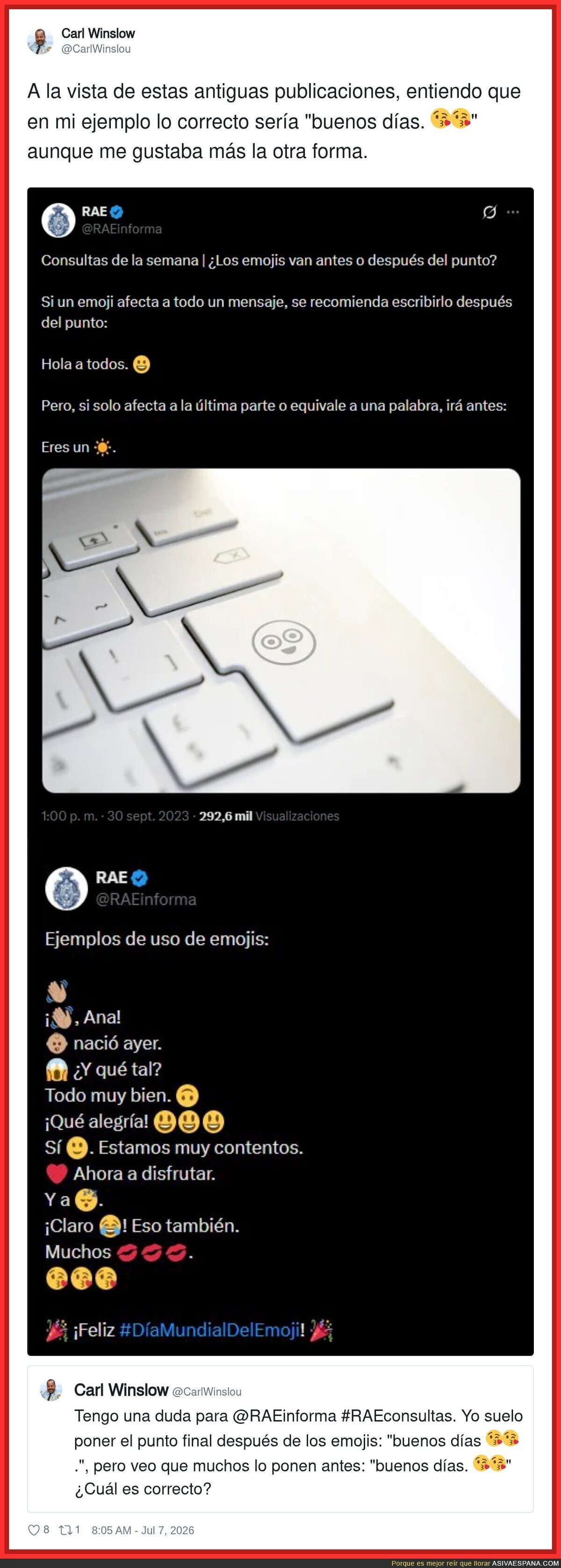 Cómo usar emojis en las frases, antes o después del punto