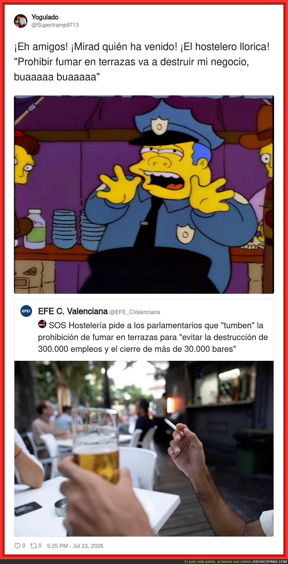 Hosteleros, a llorar a la llorer&iacute;a