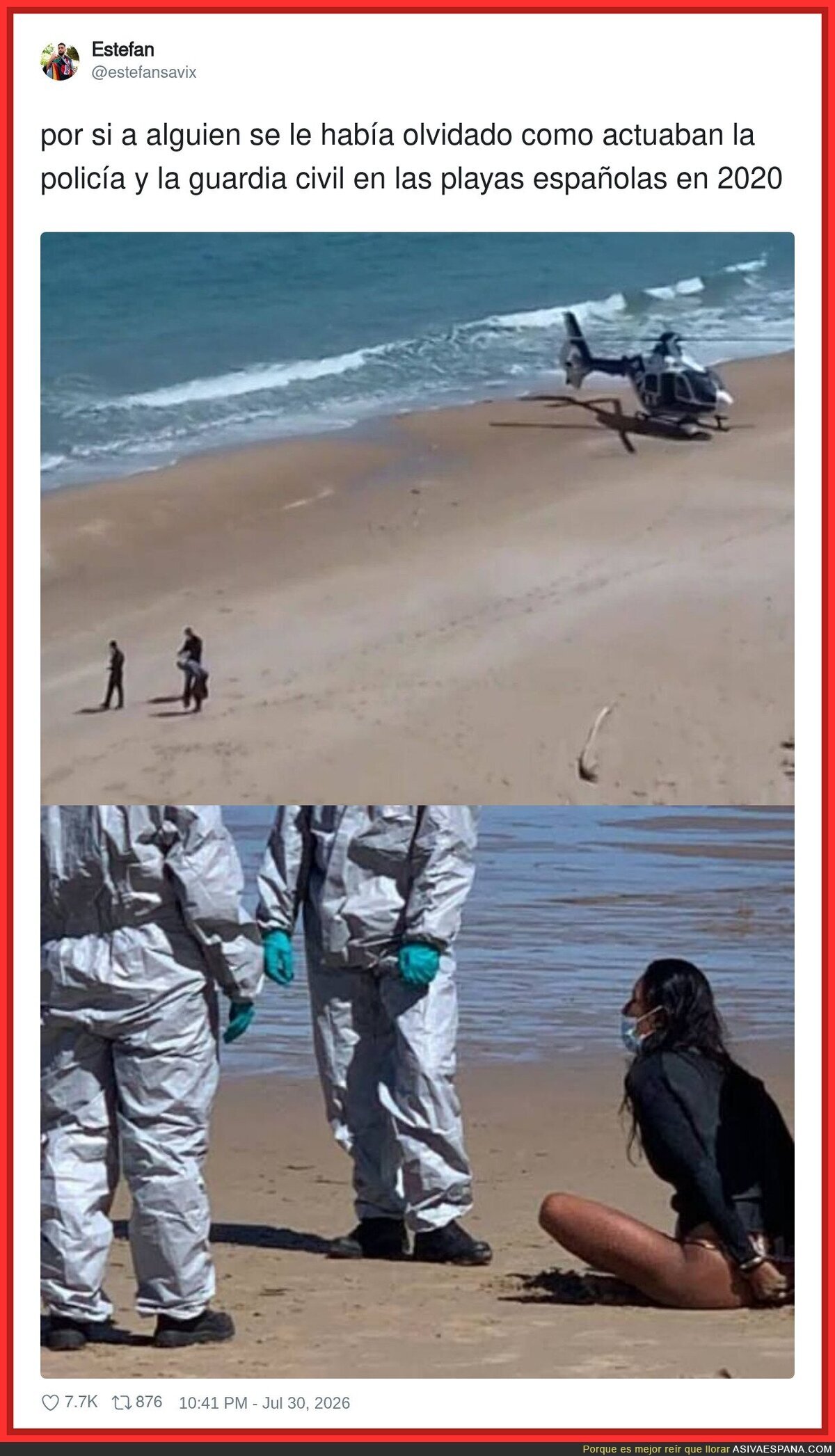 As&iacute; actuaba la polic&iacute;a cuando hab&iacute;a 1 surfista en la playa en pandemia