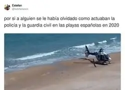 As&iacute; actuaba la polic&iacute;a cuando hab&iacute;a 1 surfista en la playa en pandemia