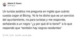 El bicing para los locales, los guiris que se paguen un taxi