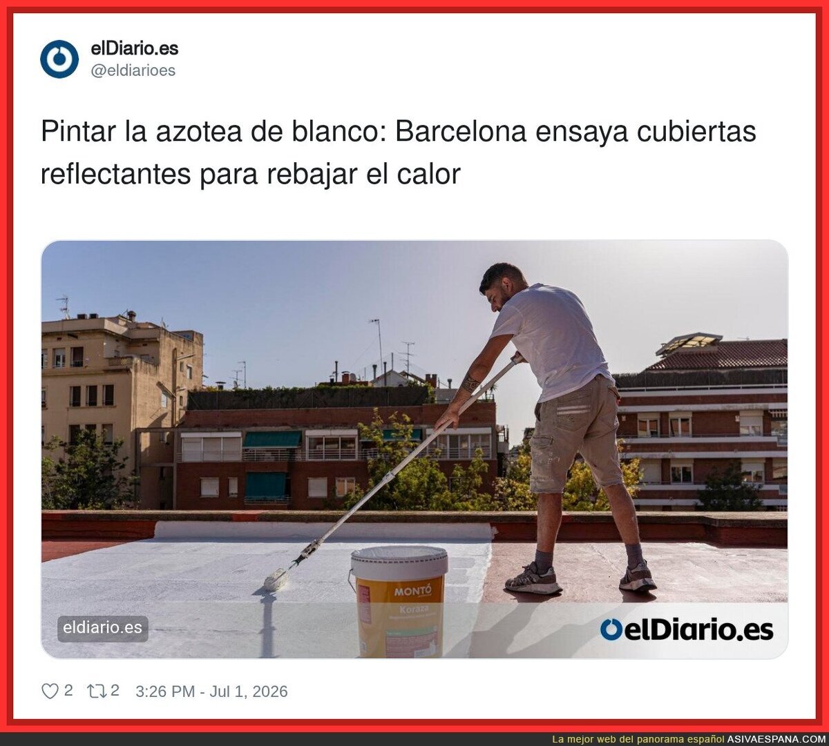 Barcelona descubri&oacute; que la soluci&oacute;n al cambio clim&aacute;tico era simplemente pintar de blanco