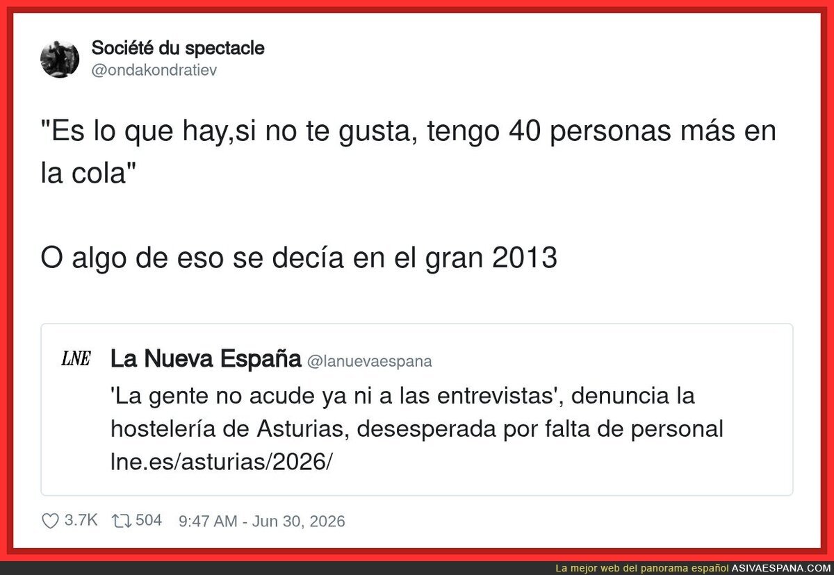 La amenaza del hostelero asturiano