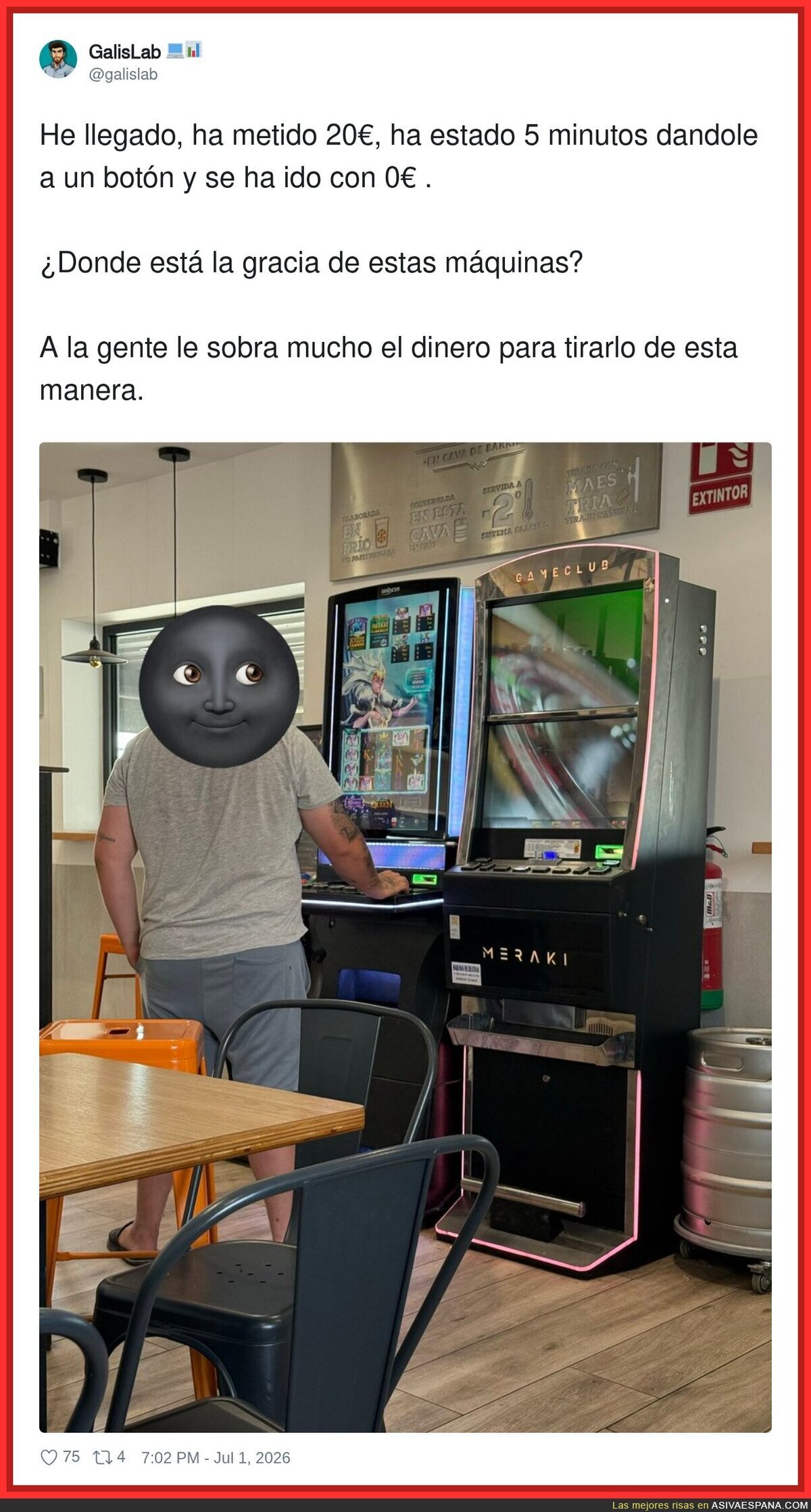 La gracia es para el del bar