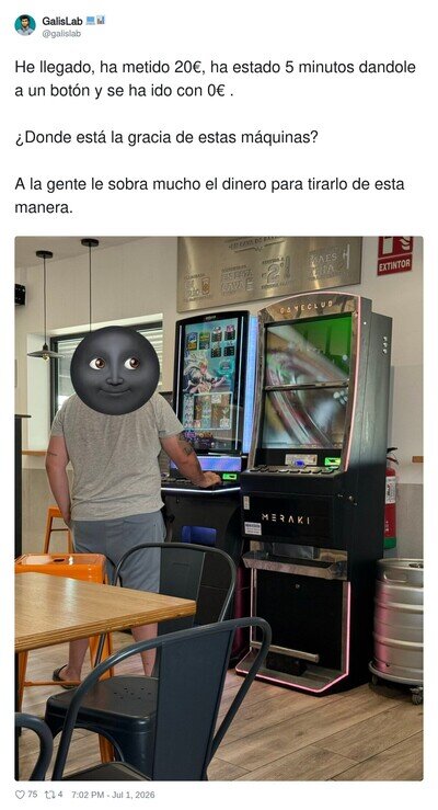La gracia es para el del bar