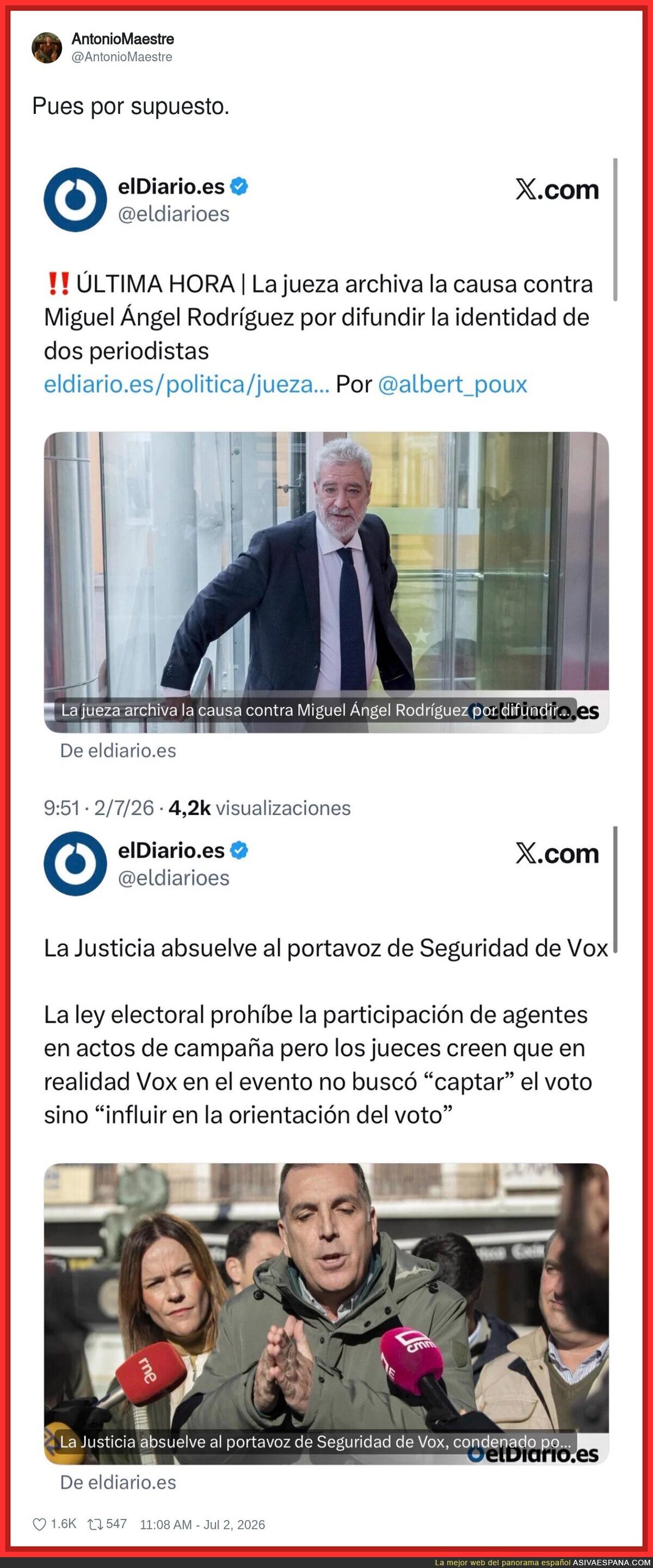 La Justicia trabaja rápido cuando interesa