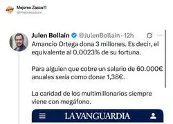 Cada vez que Amancio dona dinero, salen los 4 tontos a quejarse