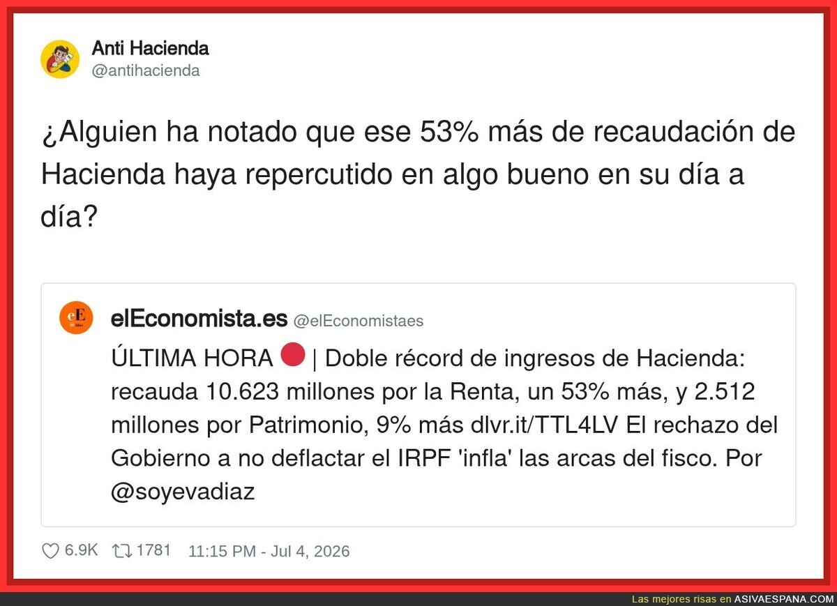 Cuando la Hacienda recauda m&aacute;s y t&uacute; sigues igual de pobre