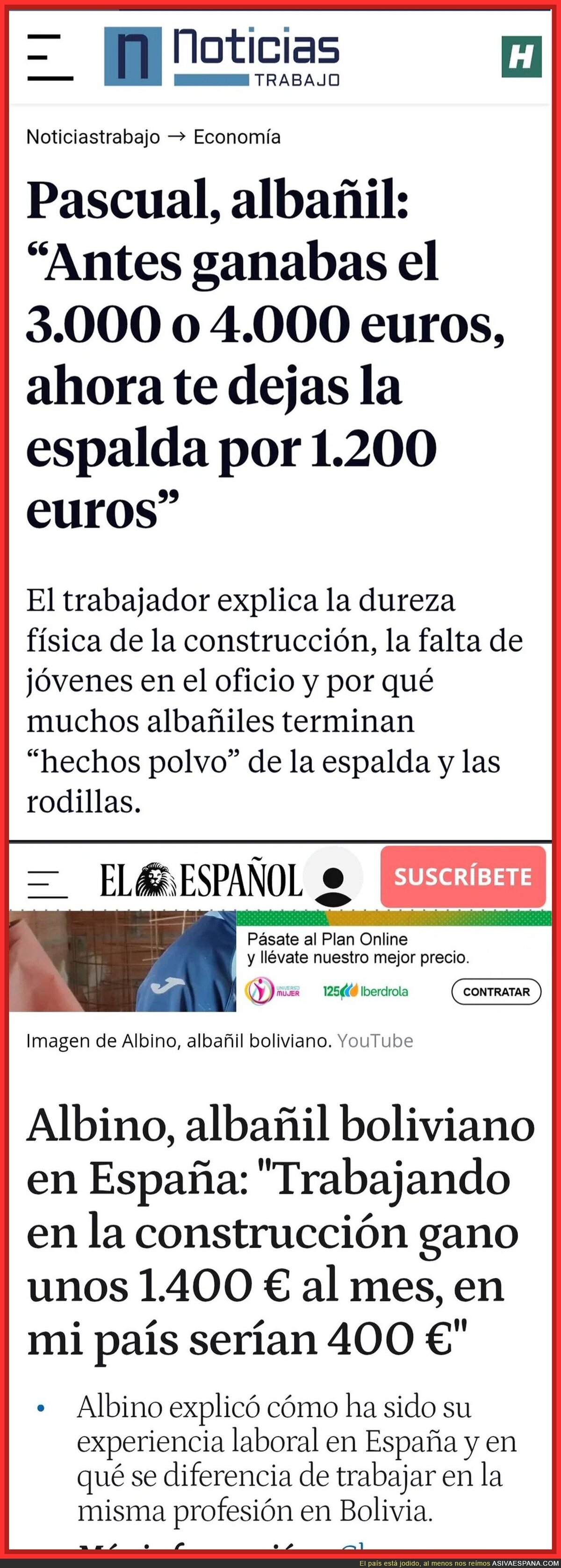 Dos noticias que se entienden mejor juntas