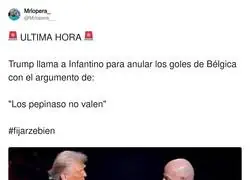 Trump descubriendo que los pepinazos no son t&aacute;ctica oficial de la FIFA