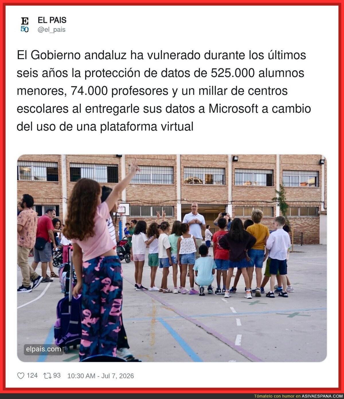 El Gobierno: "Protegemos vuestros datos" | Tambi&eacute;n el Gobierno: *se los vende a Microsoft por una app de Classroom*